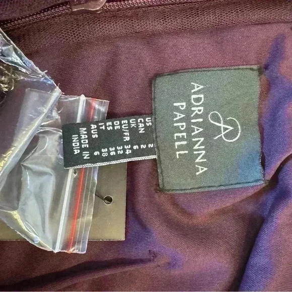 Adrianna Papell Sparkly Sequin Gown Slit Midnight Plum BRAND NEW TAGS - Picture 7 of 15